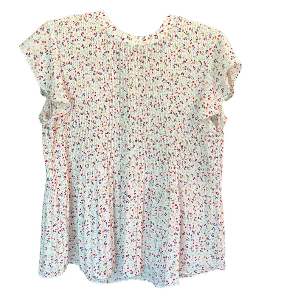 EUC Adrianna Papell Flowy Summer Floral Shirt Size M